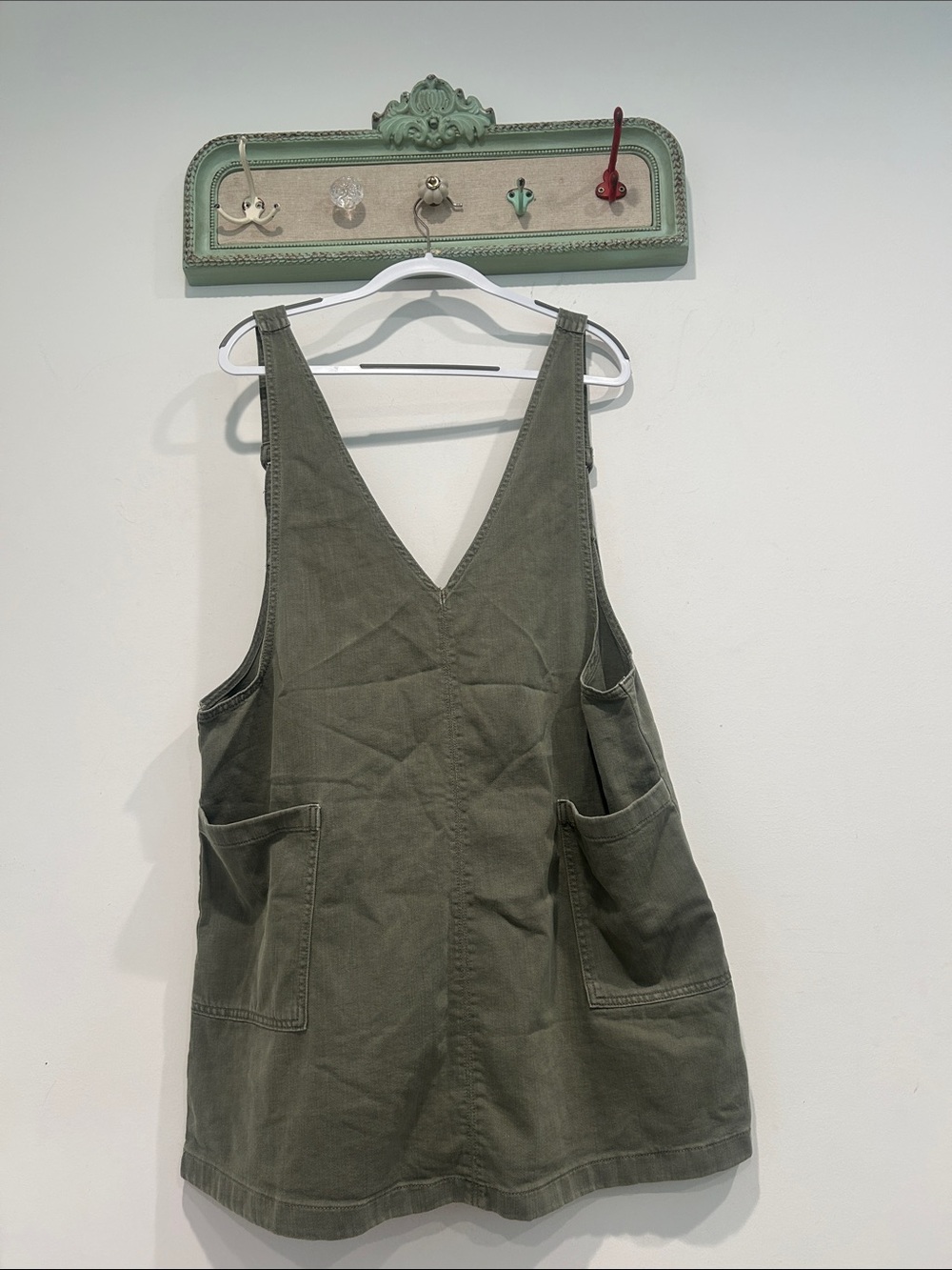 aerie Olive Army Green Mini jumper v neck shirt alls Dress large women’s